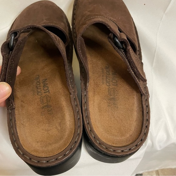 NAOT Women’s Brown Leather Slip On Mary Jane Platform Clog Size 37 - Picture 5 of 12